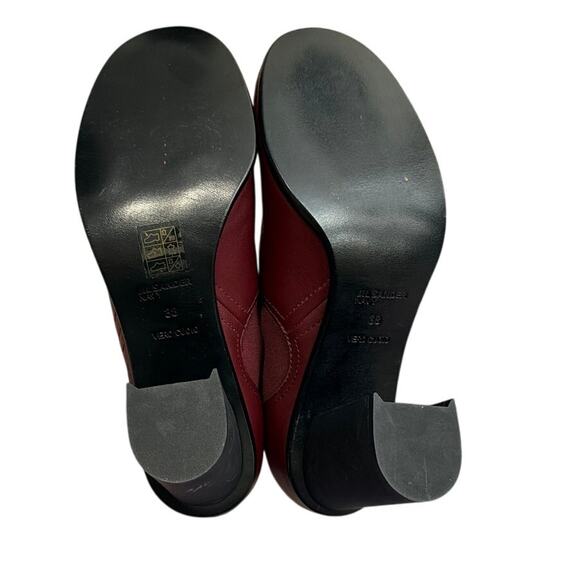 Jil Sander 'Navy' Leather Ankle Boots Burgundy Size 38 US 8 - Picture 8 of 8